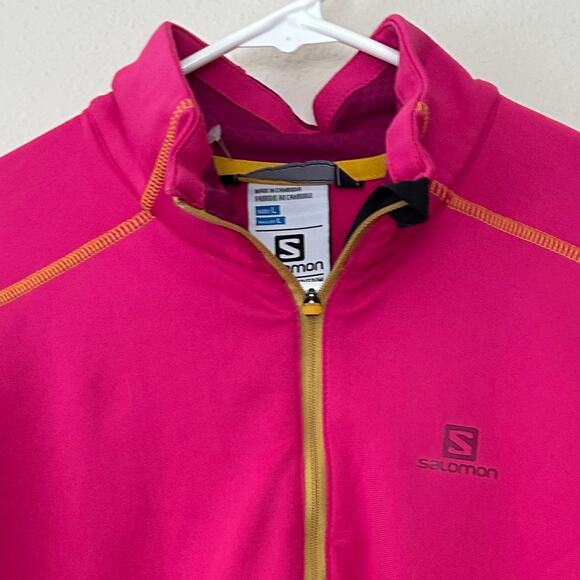 Salomon Long Sleeve 1/4 Zip Pullover Shirt base layer running Gorpcore pink L - Picture 4 of 13